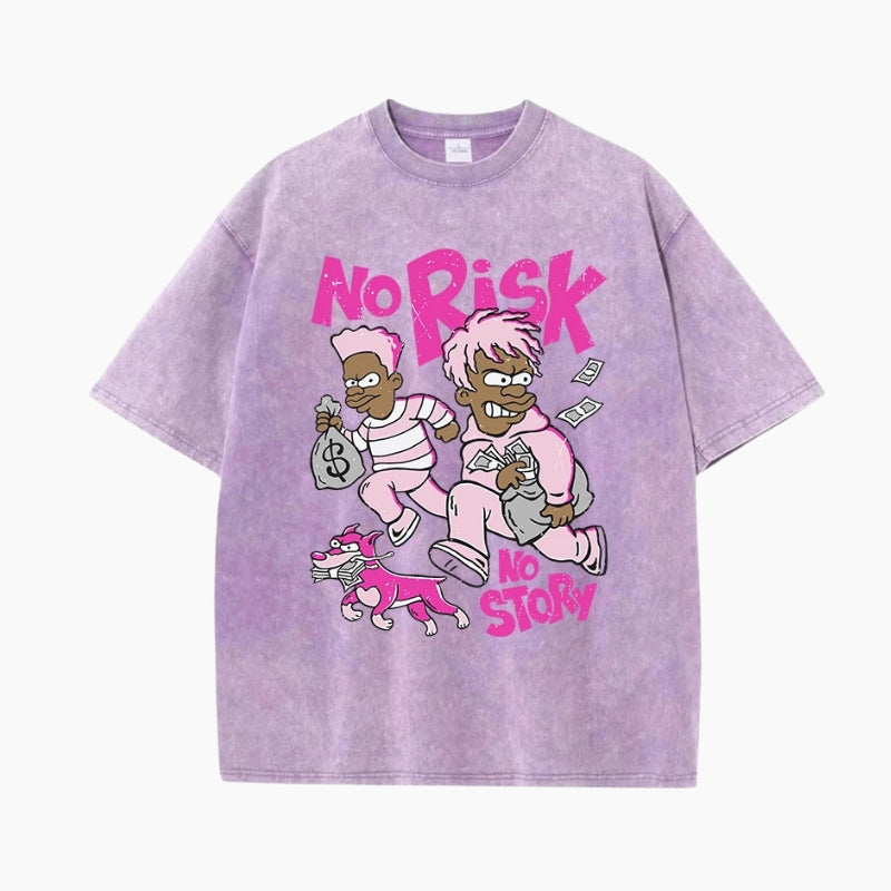 T-Shirt Y2K 'No Risk No Story'