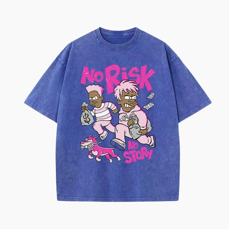 T-Shirt Y2K 'No Risk No Story'