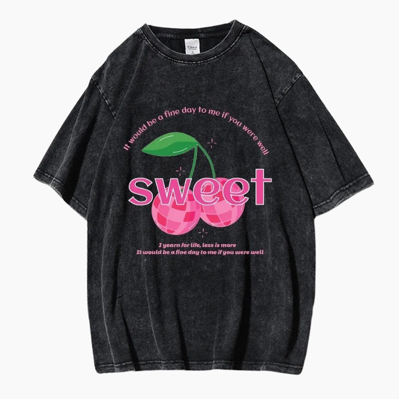 T-Shirt Y2K 'Sweet Cherries', t shirt corteiz rose