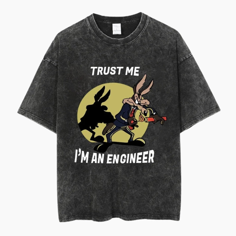 T-Shirt Y2K 'Trust Me Engineer', t shirt corteiz bombe édition Y2K