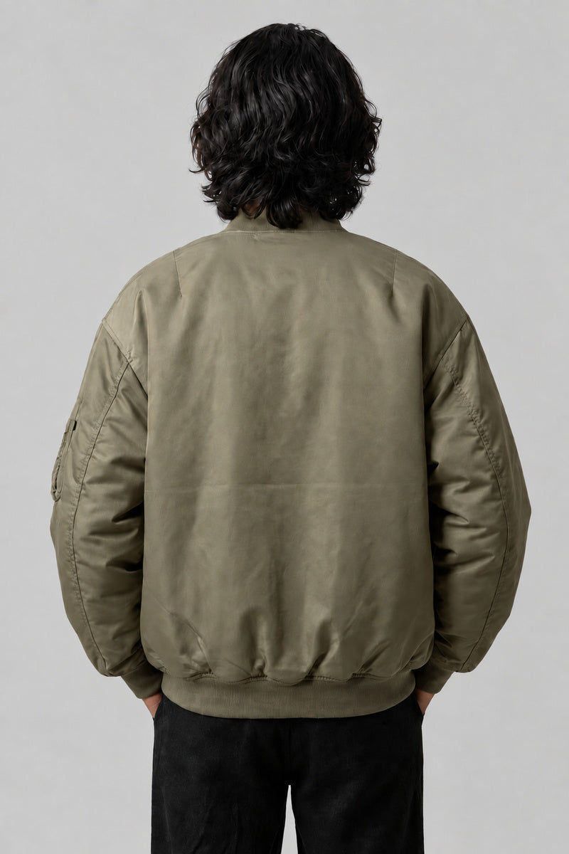 Veste Bomber Pilote — kaki, vue de dos, Y2K CLUB