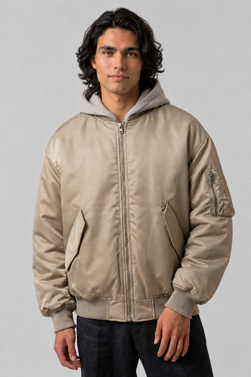 Veste Bomber Pilote — kaki, vue de face, Y2K CLUB