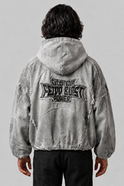 Veste Techwear Grise — vue de dos, Y2K CLUB