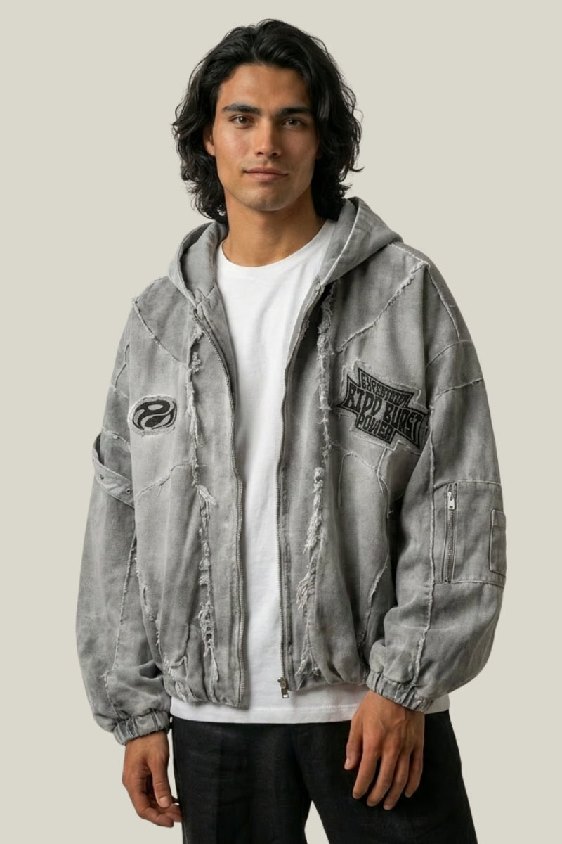 Veste Techwear Grise – Veste Y2K | Y2K Club